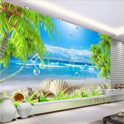 Beibehang wallpaper Custom wallpaper murals Any size photo Music Love romantic Love sea TV background wall papel de parede