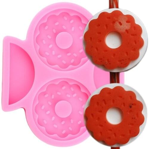 Donut Straw Topper Silicone Mold Baby Party Fondant Cake Decorating Tools DIY Cookie Baking Cupcake Topper Candy Chocolate Mould