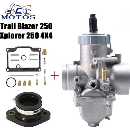 Sclmotos- Motorcycle Carburetor with Adapter Repair Kit For Polaris Trail Blazer 250 1990-2006 Xplorer 250 2000-2002 4-Stroke