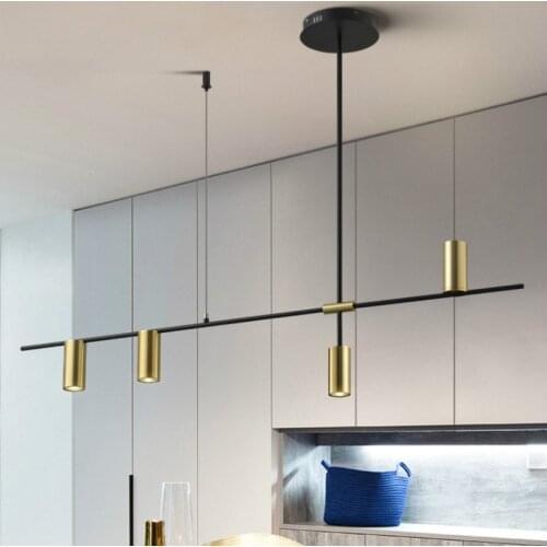 Modern Led Chandeliers Hanging Lamps Lighting Kitchen Dining Room Fixture Luminaire Lustres Golden Light Metal Home Decor Lights