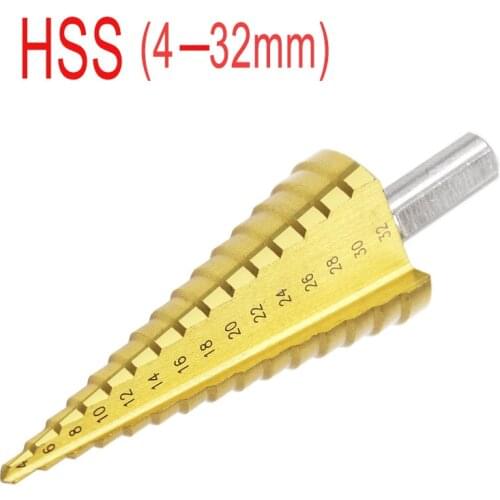 4-32mm The Pagoda Shape HSS Triangle Shank Pagoda Metal Steel Step Drill Bit Hole Cutter Cut Tool A Single Pack