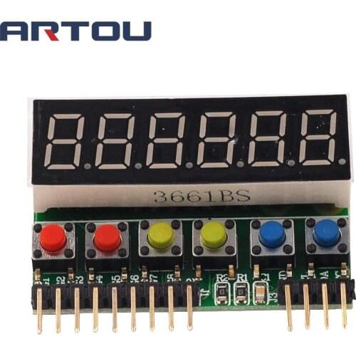 TM1637 6-Bits Tube LED Display Key Scan Module DC 3.3V-5V Digital IIC interface For Arduino Six In One 0.36 Inches