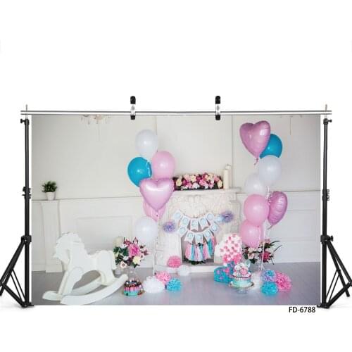 Photographic Backgrounds Fireplace Birthday Decor Balloon Vinyl Photophone Backdrop for Children Portrait Photocall Photo Studio