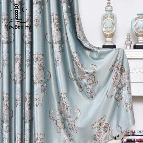 High-level Curtains for Living Room Jacquard European-style Dinning Bedroom Blackout Window Curtains Can Be Customized