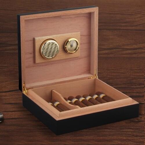 GALINER Cigar Humidor Box Foldable Cigar Case Accessories Cedar Wood with Humidifier Hygrometer For COHIBA Cigar