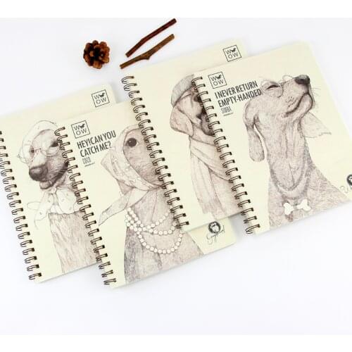 Dog Pet Design Hard Cover Spiral Ruled Lined B5 A4 Writing Paper Notebook, Cahier, Journal