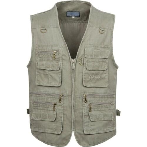 5XL 6XL 7XL New Male Casual Summer Big Size Cotton Sleeveless Vest with Many 16 Pockets Men Multi Pocket Photograph Waistcoat