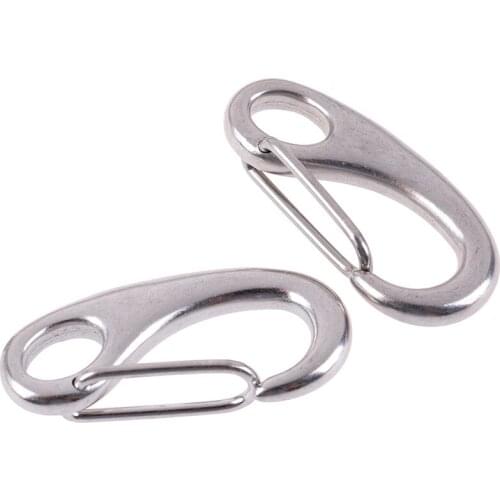 2PCS 304 Stainless Steel Boat Marine Egg Shape Spring Snap Hook Quick Link
