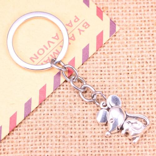 20pcs New Fashion Keychain 24x18mm mouse Pendants DIY Men Jewelry Car Key Chain Ring Holder Souvenir For Gift