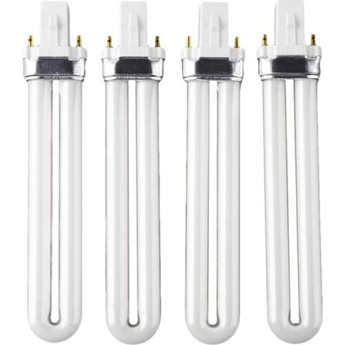 4pcs Nail Lamp Tube 9W Curing UV Gel Lamp Nail Art Dryer Light Bulbs Replacement Removable Ultraviolet Lamps
