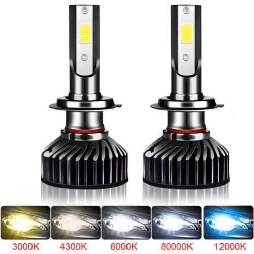 20000LM H7 H4 LED 4500K 6000K 8000K 3000K HB3 HB4 9005 9006 H3 H1 H8 H11H9 9012 Turbo Led Car Headlight COB CHIP Fog Light Bulbs