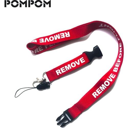5 PCS Remove Before Flight Lanyards for Key Holder Neck Strap For Lanyard DIY Red Hang Rope Keychain Lanyard Card Gym Key Chain