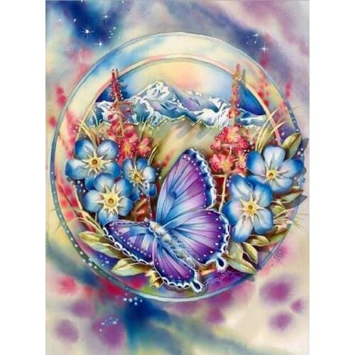 DIY 5D Diamond Painting Butterfly Cross Stitch Flowers Diamond Embroidery Animal Full Round Drill Mosaic Rhinestones Home Decor
