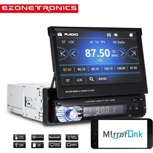 Free Shipping Car Radio Stereo GPS Universal 7"slip down Touch Screen 1DIN Remote Control FM Bluetooth MP3 MP5 Audio VideoPlayer