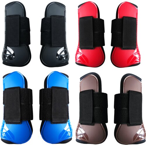 Horse Leg Boots Fetlock Boots Front Hind Leg Tendon Protect Equestrian, PU Shell and High-Quality Neoprene for Riding Training