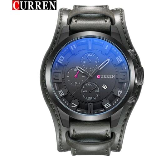 CURREN Fashion Men Watch Luxury Brand leather Wristwatch Date Display Waterproof clock Military Watch Relogio Masculino