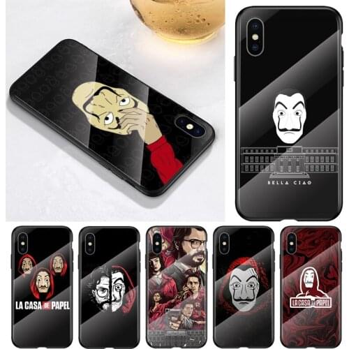 La casa de papel TV For Apple iPhone 12 11 8 7 6 6S XS XR SE X 2020 Pro Max Mini Plus Tempered Glass Phone Case