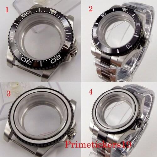 For NH35A NH36A Automatic Movement Watch Case Sapphire Glass Black PVD Oyster Bracelet Screw Down Crown
