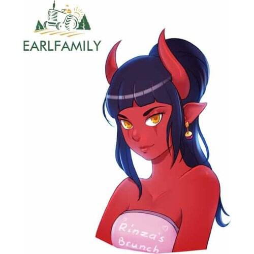 EARLFAMILY 13cm x 8cm for Devil Elf Girl Funny Car Stickers DIY Vinyl Decal Repair Sticker Suitable for All Types of Vehicles