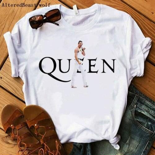 Freddie Mercury t shirt hip hop letter print women streetwear Queen tshirt clothes female harajuku shirt clothes tops