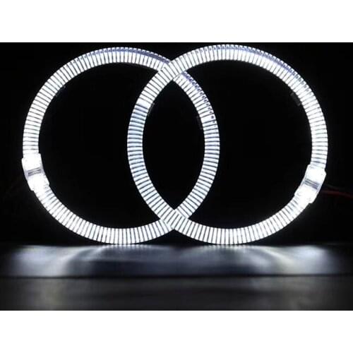 2pcs 3 inch LED Light Guide Angel Eyes Halo Rings For Car Headlight Retrofit High-power LED Lighting Output