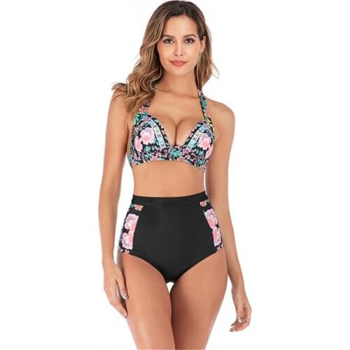 Plus Size Bikini Women Solid Swimwear Push Up Swimsuit High Waist Biquini M-3XL Bikinis Crop Top Bathing Suit Pad Modest Mujer