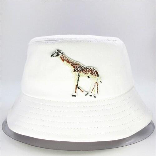 LDSLYJR Giraffe Animal embroidery Bucket Hat Fisherman Hat outdoor travel hat Sun Cap Hats for men and Women 175
