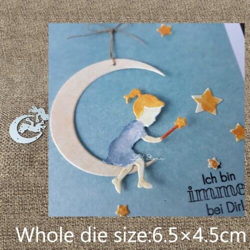 New Design Craft Metal stencil mold Cutting Dies children on the moon scrapbook die cuts Album Paper Card Craft Embossing