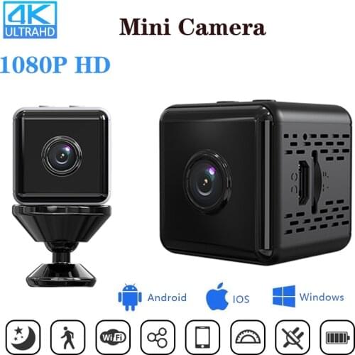 HD 1080P/4K Mini Camera IP WIFI Sensor With 1000mAh Battery Night Motion DVR Micro Webcam Sport DV Video Recorder Small Cam