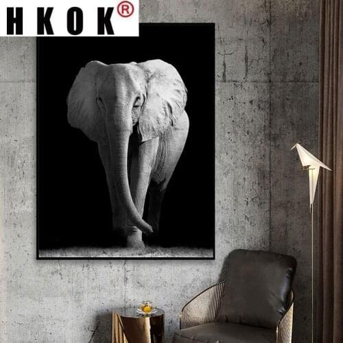 HKOK Modular Animal Canvas Painting Wall Art Lion Elephant Horse Posters And Prints Pictures For Living Room Home Decor Unframed