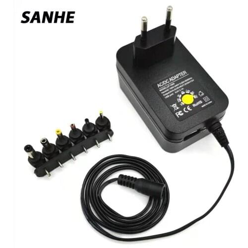 Power Suppply adapter, 6 diffrent interface,Adjustable Voltage, For Led Light Strip Lamp,Power Adapter 30W Universal Charger