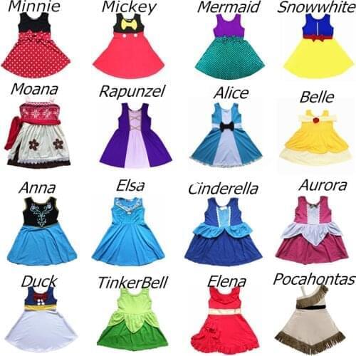 2020 Girls Princess Soft Dress Christmas Birthday Minnie Belle Mermaid Costume Halloween Cosply Dress