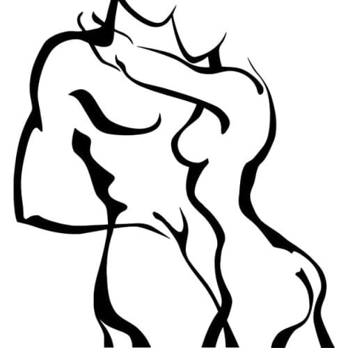 Car Stickers Couple Romantic Car Styling Accessories Car Stickers PVC Creative Decals Waterproof Sunscreen Black/white,17cm*14cm