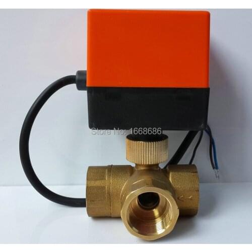 Newest DN25G1.0 Tee Electric Valve AC220 Volt,cold&hot Water/Water vapor/heat gas/Central air conditioning Electric Ball Valve