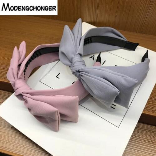 Women Double Layer Bow HairBands Solid Color Hair Hoop Headband Sweet No Slip Hair Bezel For Girls Headwear New Hair Accessories