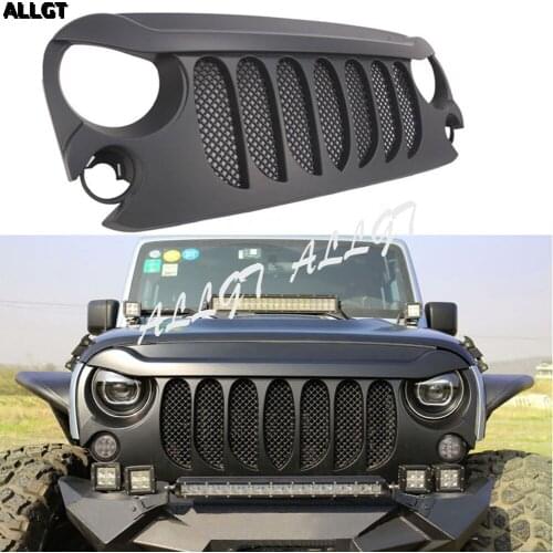 CarFront Grille Bumper Upper Grill Mesh Insert For Jeep Wrangler JK Black 2007 2008 2009 2010 2011 2012 2013 2014 2015 2016 2017