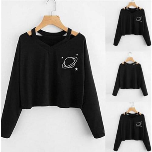 Casual Women Sweatshirts Fashion Ladies Long Sleeves O-Neck Sports Pullover Tops Autumn Women Cotton Clothes