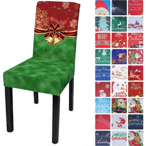 Christmas Elastic Chair Cover Protective Removable Anti-dirty Chair Cover For Dining Wedding Room Hotel Banquet Living