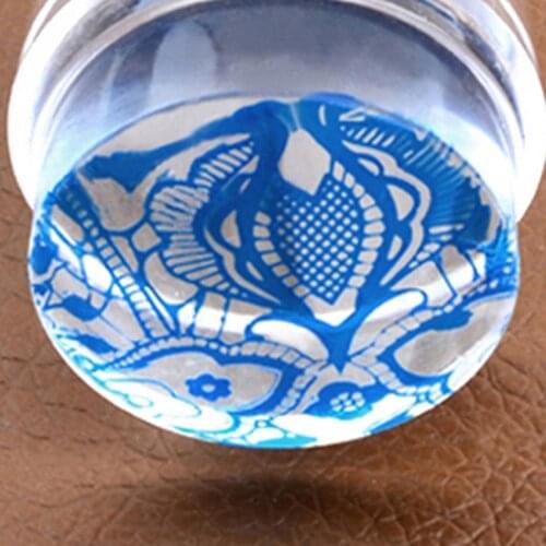 2Pcs Clear Nail Art Stamper Scraper Mini DIY Nail Art Image Plate Transfer Manicure Tool Nail Template With wide tape