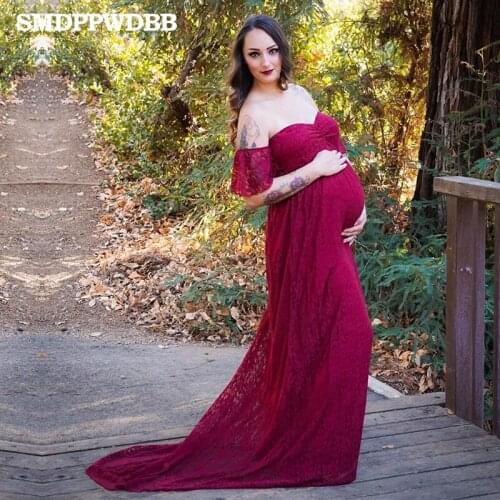 SMDPPWDBB White Maternity Dresses Maternity Photography Props Plus Size Fancy Pregnancy Dresses Photography Maxi Long Gown Dress