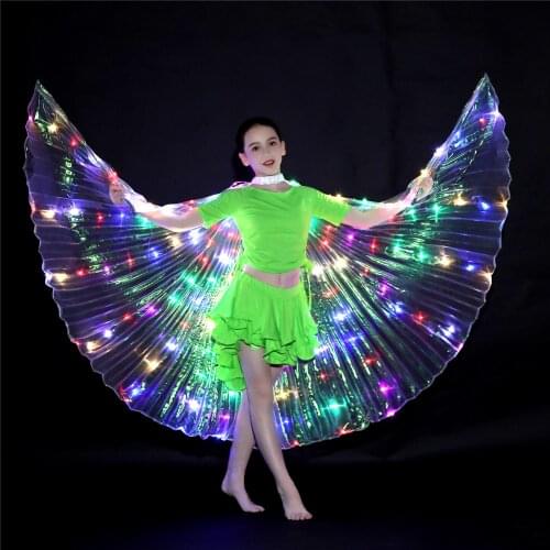 LED dancers perform fluorescent colorful wings dance belly carnival performance costume Christmas performance dance wings