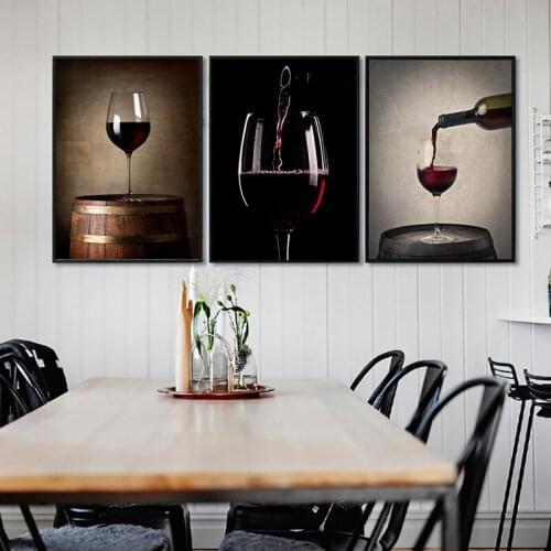 Vintage Wine Glass Cup Art Design Poster Canvas Painting Cafe Home Wine Cellar Decor On Canvas Modern Minimalist Print Artworks