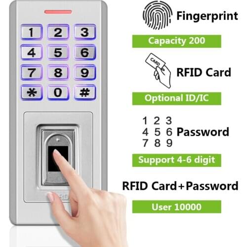 IP66 Waterproof 10000 Users Standalone Fingerprint Keypad Access Control Reader for Door Lock Gate Opener Access Control