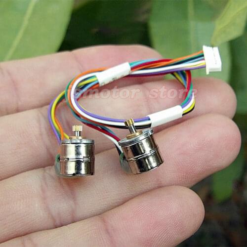 1 Pair Mini 8mm Stepping Stepper Motor 2-phase 4-wire with Copper Gear for Camera