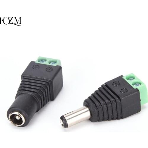 12V 2.1 X 5.5mm DC Power Plug Male Female Plug Jack Adapter Connector Plug For CCTV (1 Male+1 Female)