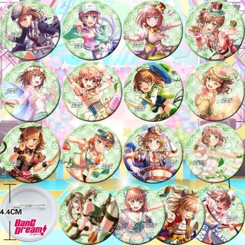 16Pcs Anime BanG Dream! Hikawa Hina Maruyama Aya Cosplay Bedge Collect Backpack Bags Badge Button Brooch Pin Souvenir gift