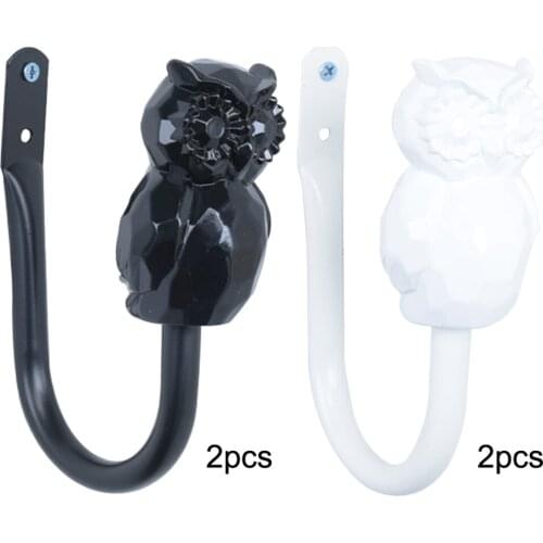 2pcs Curtain Tieback Hooks Owl Shaped for Drapes,Metal Decorative Drapery Curtain Holdback Holder Wall Window Treatment Holdback