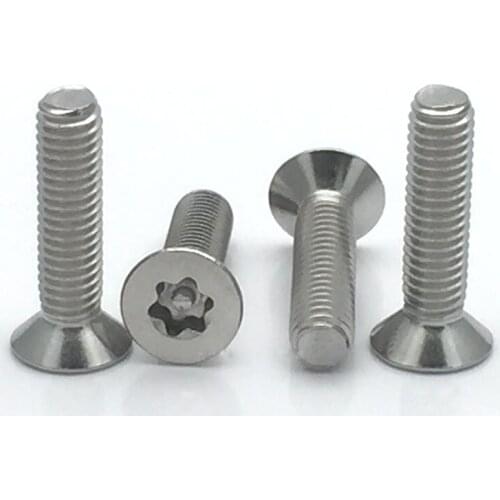 20pcs M4 stainless steel countersunk Torx screws T&TX flat head anti-theft with column screw mechanical bolt 6mm-50mm long