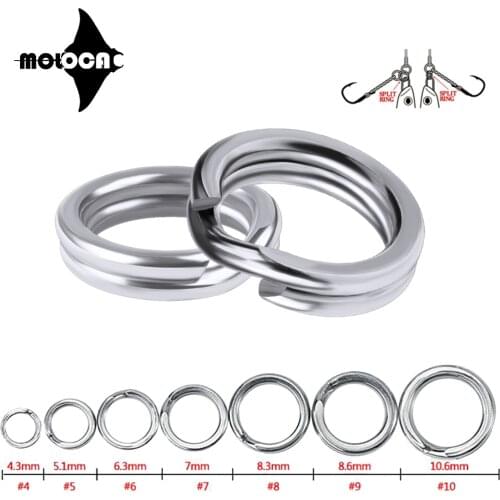 2021 Fishing Tackle Split Rings 100pcs Set Baits Steel 4-12MM Silver Stainless Double Loop Split Open Fish Tool For Pesca Perch