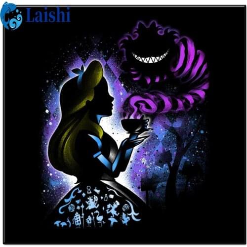 5D DIY Diamond Painting "We're All Mad Here"Full Square drill Diamond Painting Embroidery Cartoons Sale Rhinestones Pictures